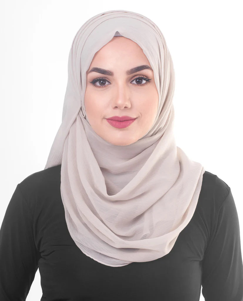InEssence White Poly Chiffon Scarf