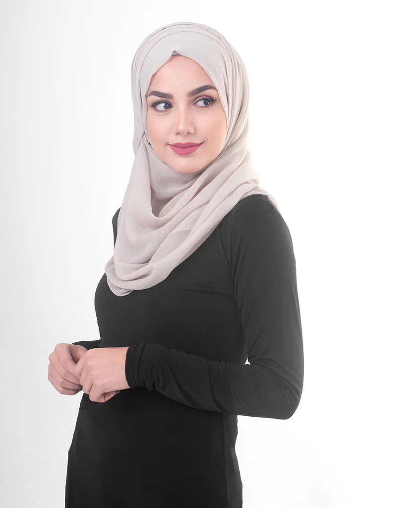 InEssence White Poly Chiffon Scarf