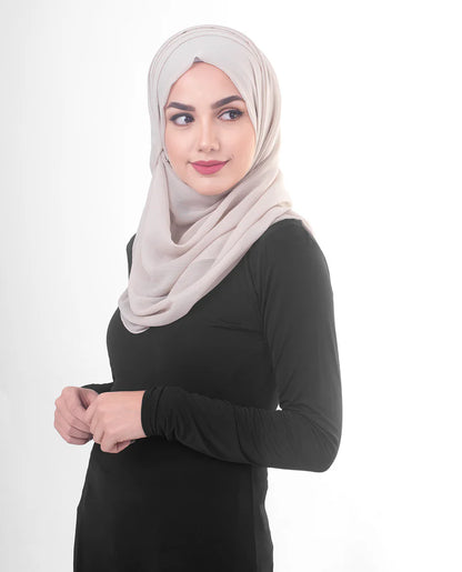 InEssence White Poly Chiffon Scarf