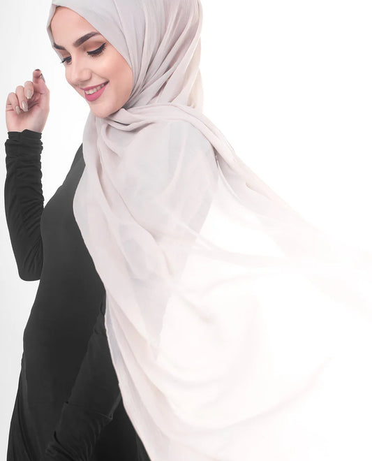InEssence White Poly Chiffon Scarf
