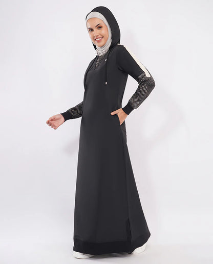 Midnight Black Detachable Hood Jilbab