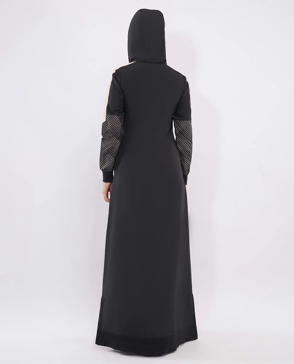 Midnight Black Detachable Hood Jilbab