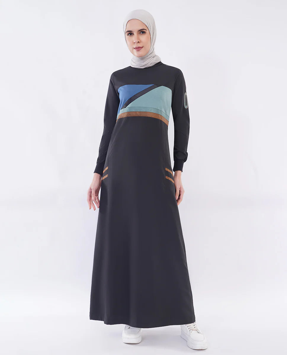 Urban Noir Contrast Panel Jilbab