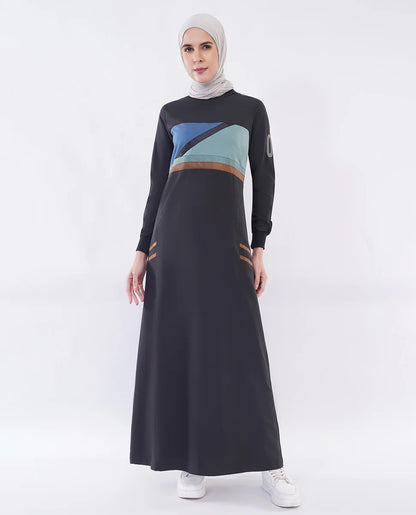 Urban Noir Contrast Panel Jilbab