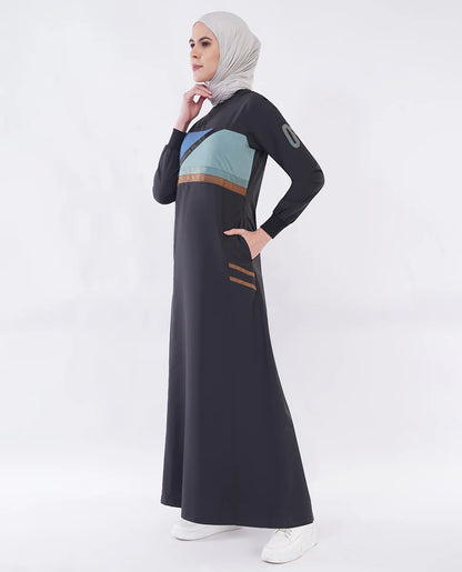 Urban Noir Contrast Panel Jilbab