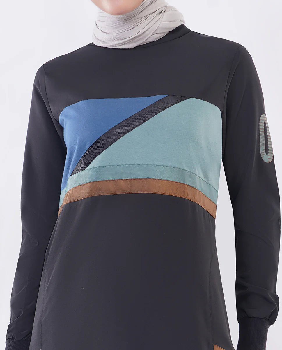Urban Noir Contrast Panel Jilbab