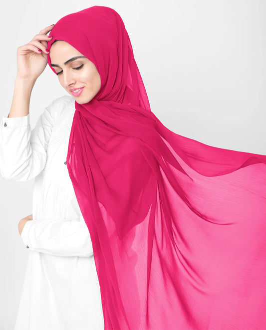 Virtual Pink Poly Chiffon Scarf