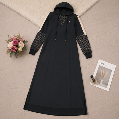 Midnight Black Detachable Hood Jilbab