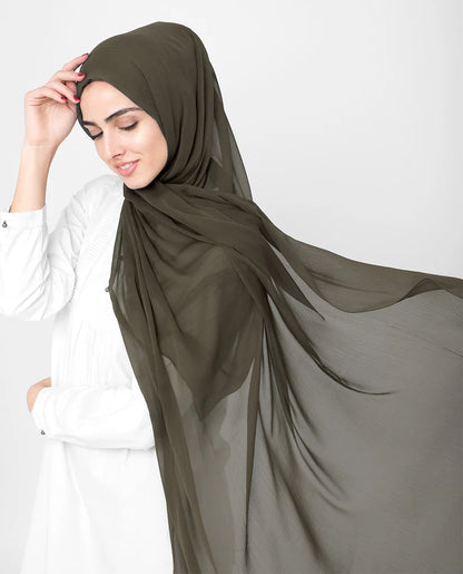 Canteen Grey Poly Chiffon Scarf
