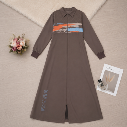Abstract Edge Full Front Open Jilbab
