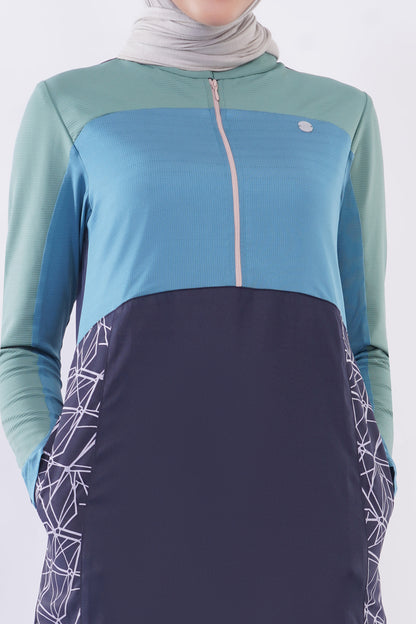 Oceanic Breeze Color Contrast Jilbab
