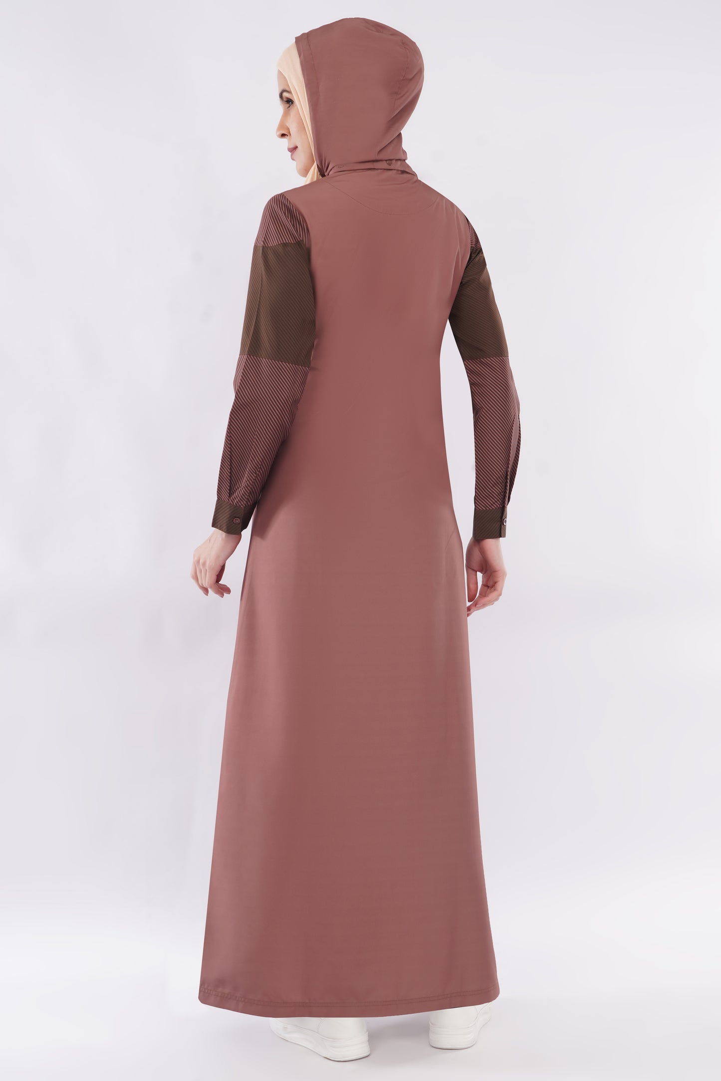Dual Brown Detachable Hood Jilbab