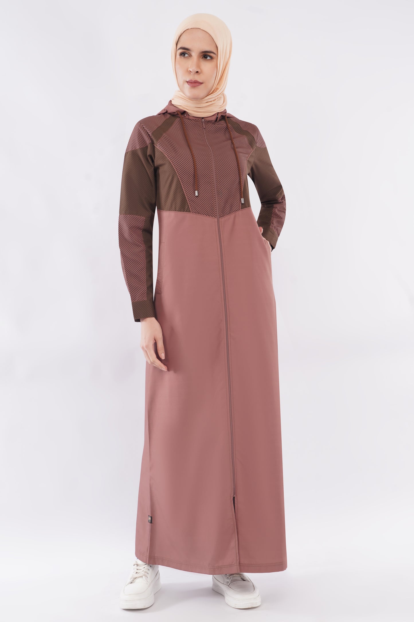 Dual Brown Detachable Hood Jilbab