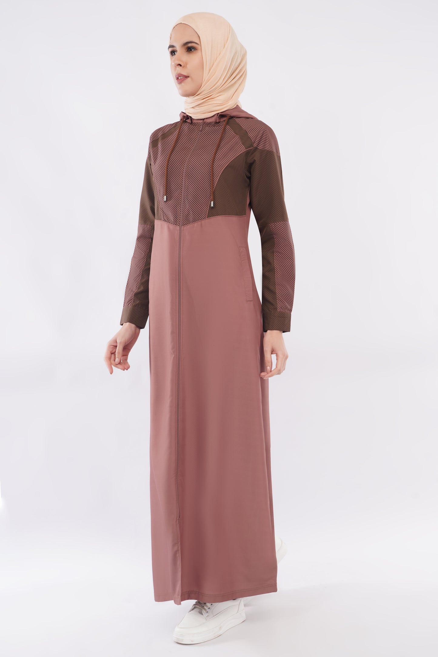Dual Brown Detachable Hood Jilbab