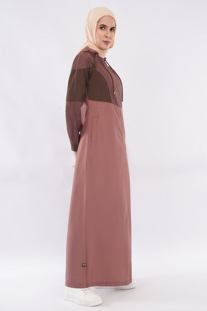 Dual Brown Detachable Hood Jilbab