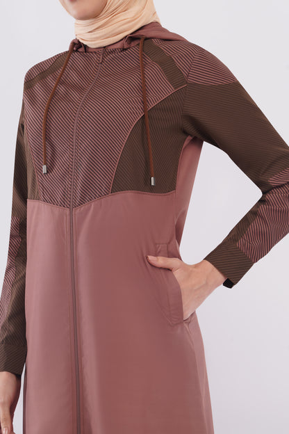 Dual Brown Detachable Hood Jilbab