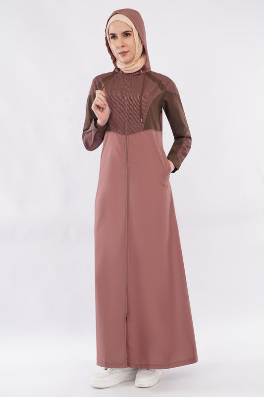 Dual Brown Detachable Hood Jilbab