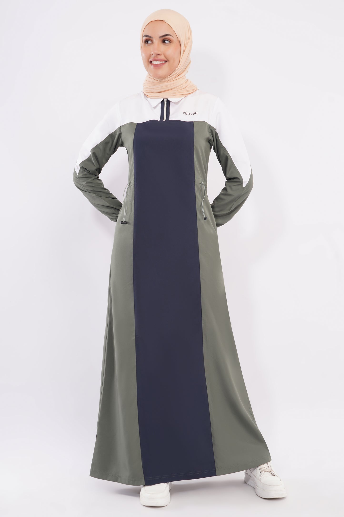 Navy & Grey Toggle Waist Jilbab