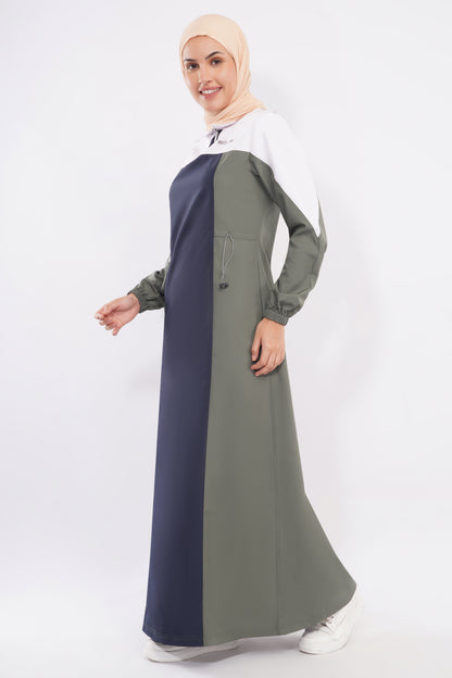 Navy & Grey Toggle Waist Jilbab