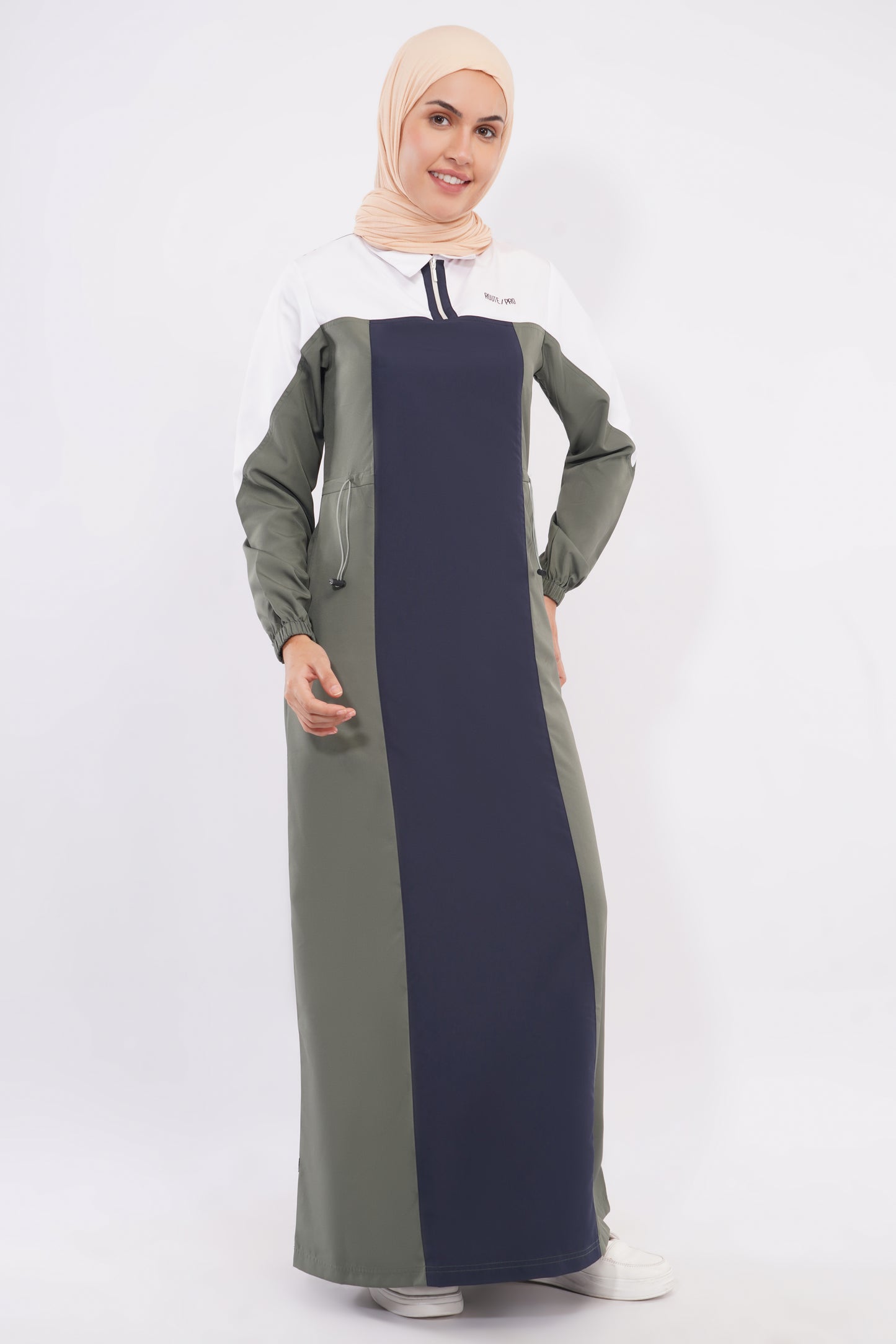 Navy & Grey Toggle Waist Jilbab