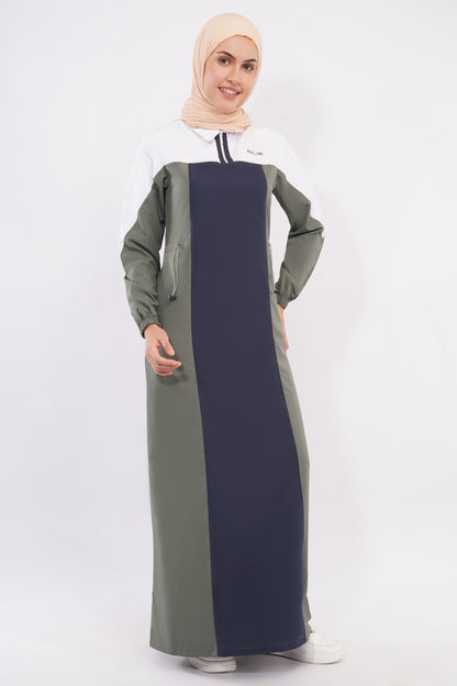 Navy & Grey Toggle Waist Jilbab
