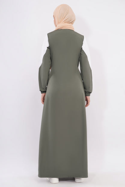 Navy & Grey Toggle Waist Jilbab