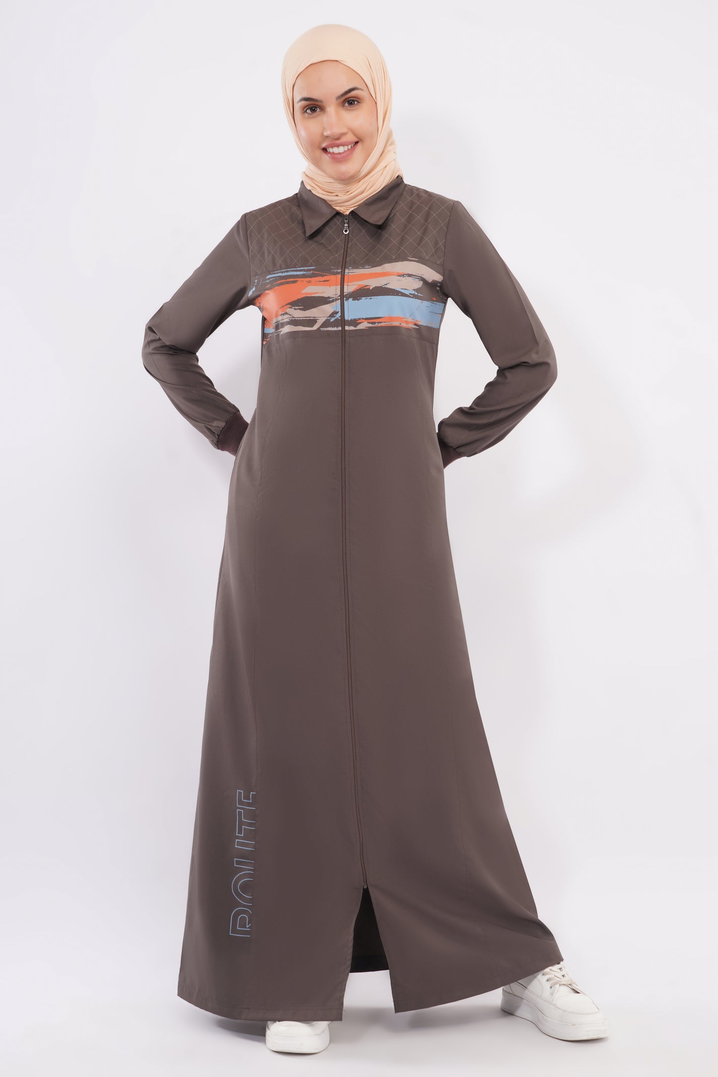 Abstract Edge Full Front Open Jilbab