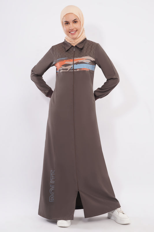 Abstract Edge Full Front Open Jilbab