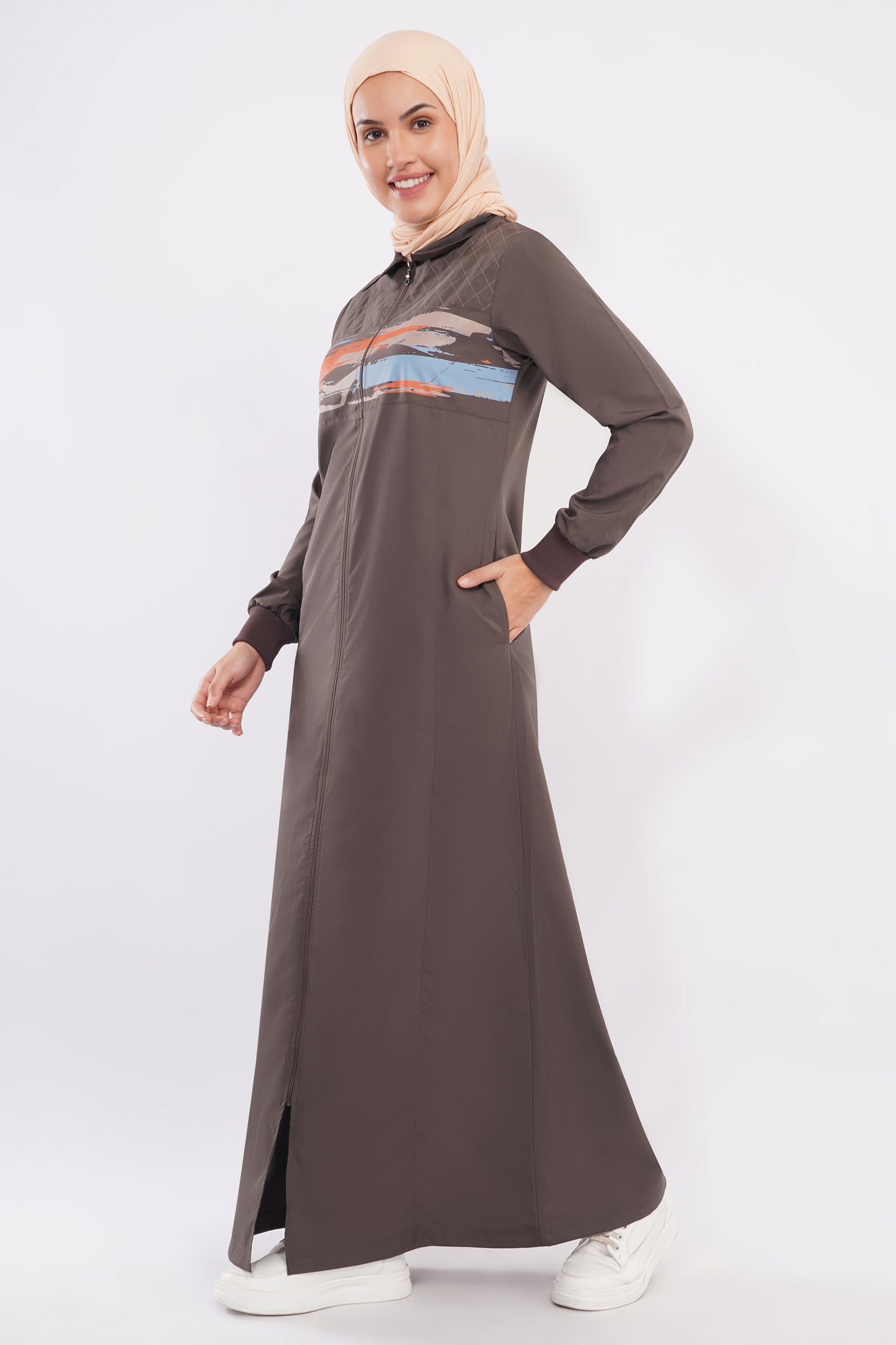 Abstract Edge Full Front Open Jilbab