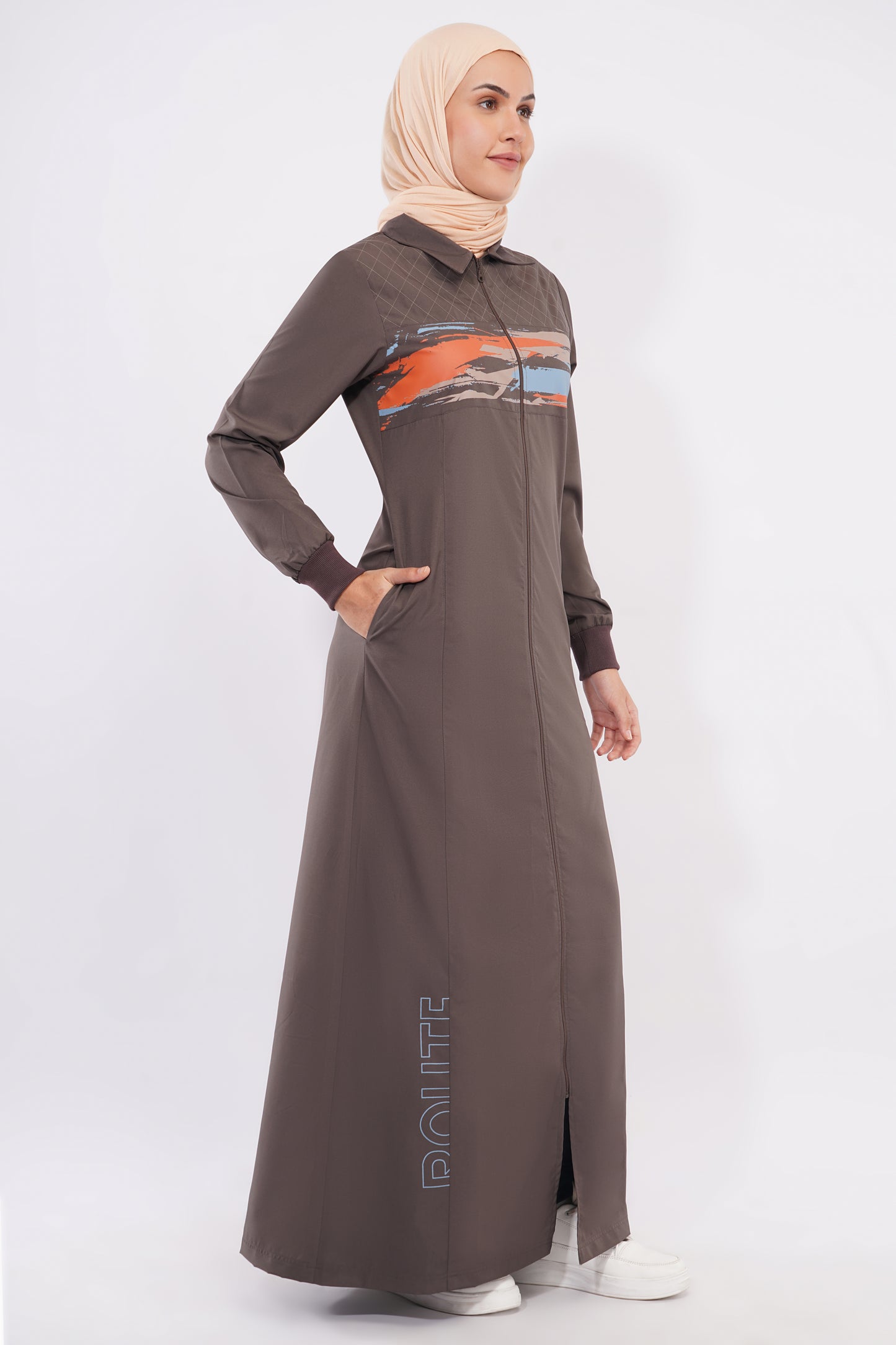 Abstract Edge Full Front Open Jilbab