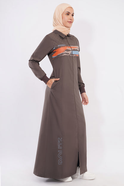 Abstract Edge Full Front Open Jilbab