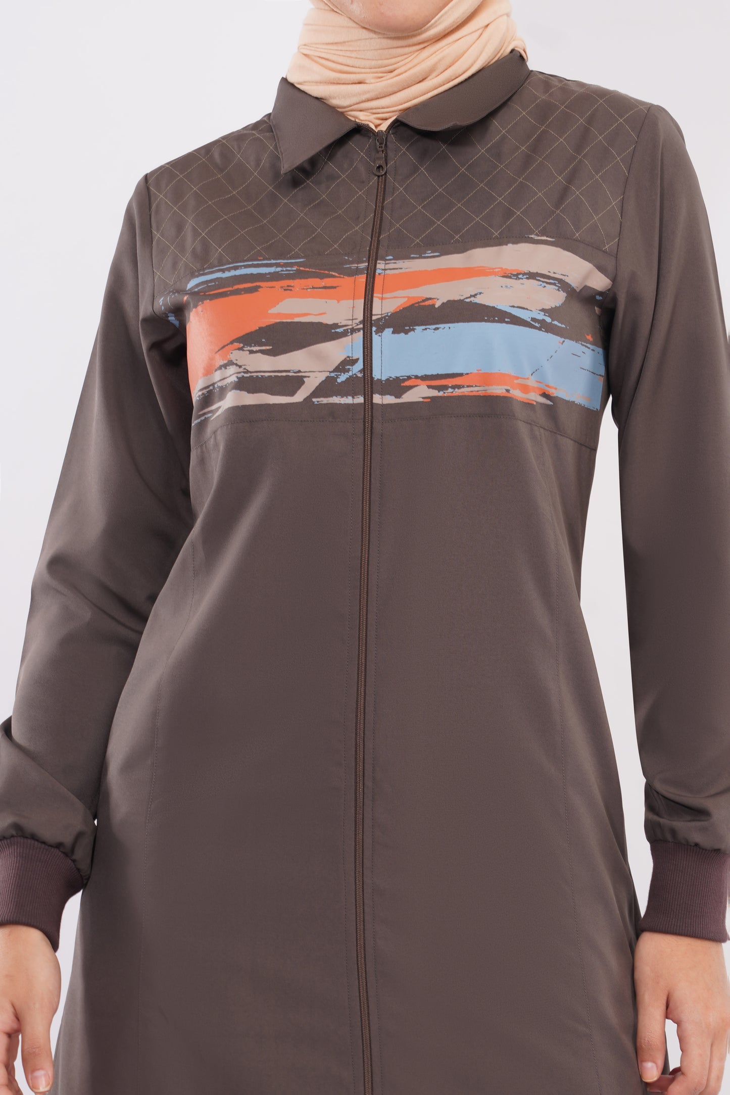 Abstract Edge Full Front Open Jilbab