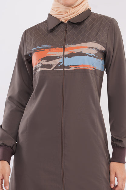 Abstract Edge Full Front Open Jilbab